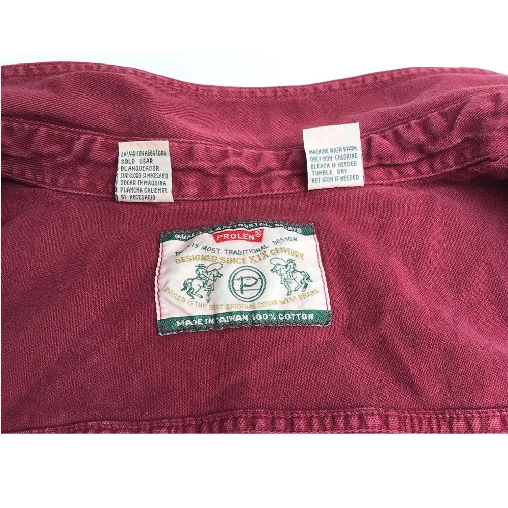 Prolen Men’s XL Red Cotton Denim Vest Sleeveless Frayed 90s Grunge Vintage Retro - Picture 14 of 16
